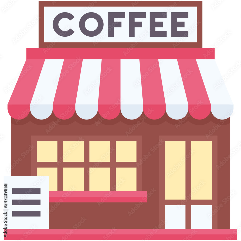 Coffeehouse, coffee shop or cafe icon Coffeehouse, coffee shop or cafe icon