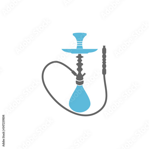 Black and blue hookah icon isolated on a white background - concept of smoking and bad habits