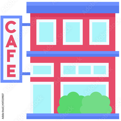 Coffeehouse, coffee shop or cafe icon