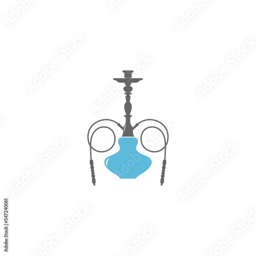 Black and blue hookah icon isolated on a white background - concept of smoking
