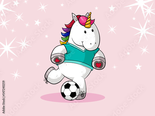 Fußball Comic Einhorn