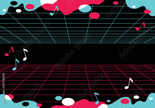 Abstract glitch TikTok background. Vector illustration. Abstract background. Light. Futuristic blue red gradient vector black background contrast color border digital dynamic elegant. TikTok, tik tok