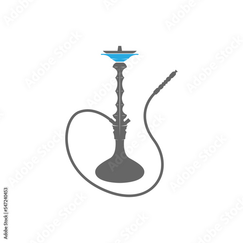 Black and blue hookah icon isolated on a white background - concept of smoking and bad habits