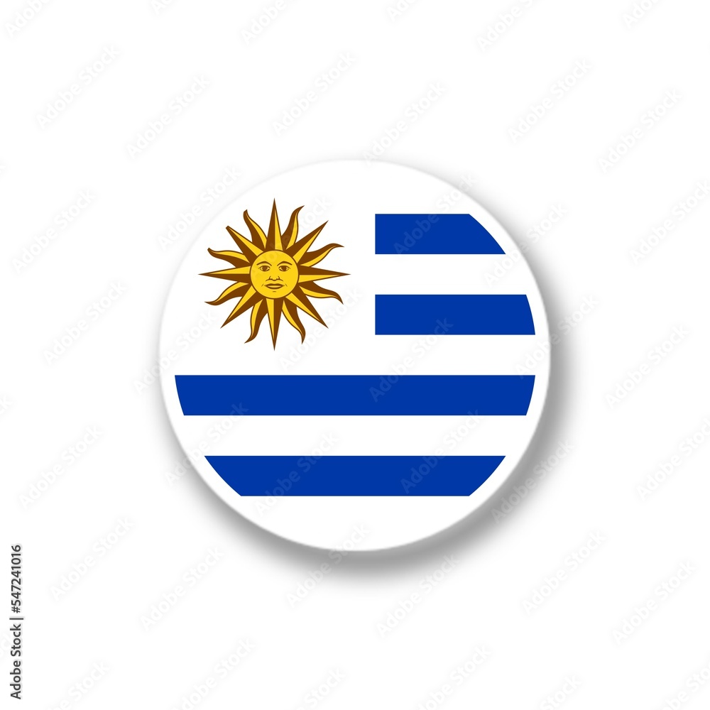 Fototapeta premium flag Uruguay, Circle flag Illustrated Football tournament teams on colourful background divided in to groups