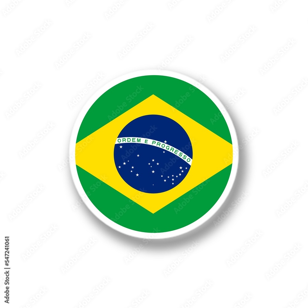 Fototapeta premium flag Brazil, Circle flag Illustrated Football tournament teams on colourful background divided in to groups