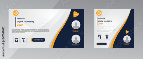 modern design template of a webinar event - Business Conference live webinar banner invitation and social media post template. Business webinar invitation design