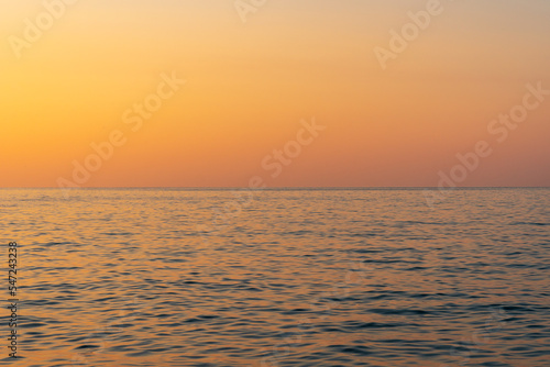 Purple sunset over the Black Sea  Batumi beach