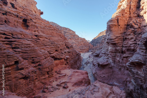 Amazing nature landscape of famous Coloured Canyon  bizarre rock formation located in the Sinai mountain range  Sinai peninsula  Egypt. Outdoor travel background  popular tourist attraction