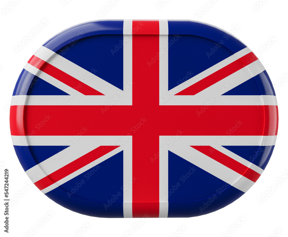 Obraz premium Flag of United Kingdom. 3D Spain flag symbol. United Kingdom flag 3d illustration. United Kingdom flag 3d illustration. 