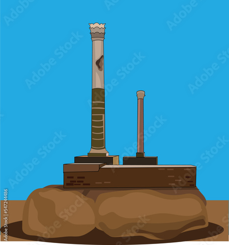 Ruins baths Carthage Tunisia vector illustration 