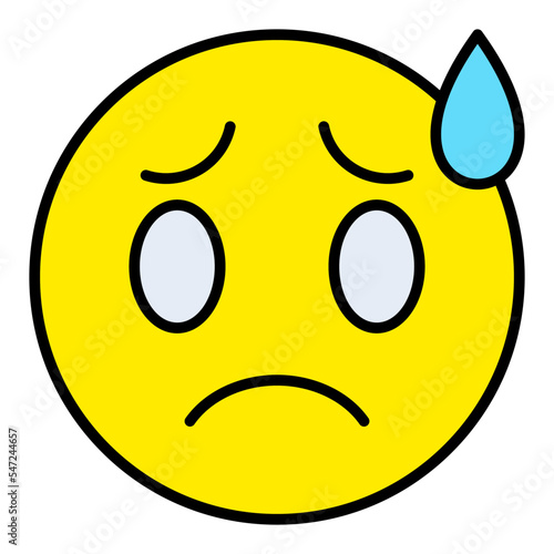 Worried Filled Line Icon