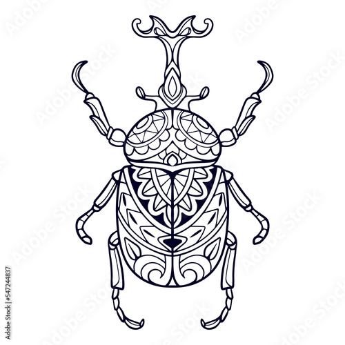 Beautiful Beetle mandala arts isolated on white background
