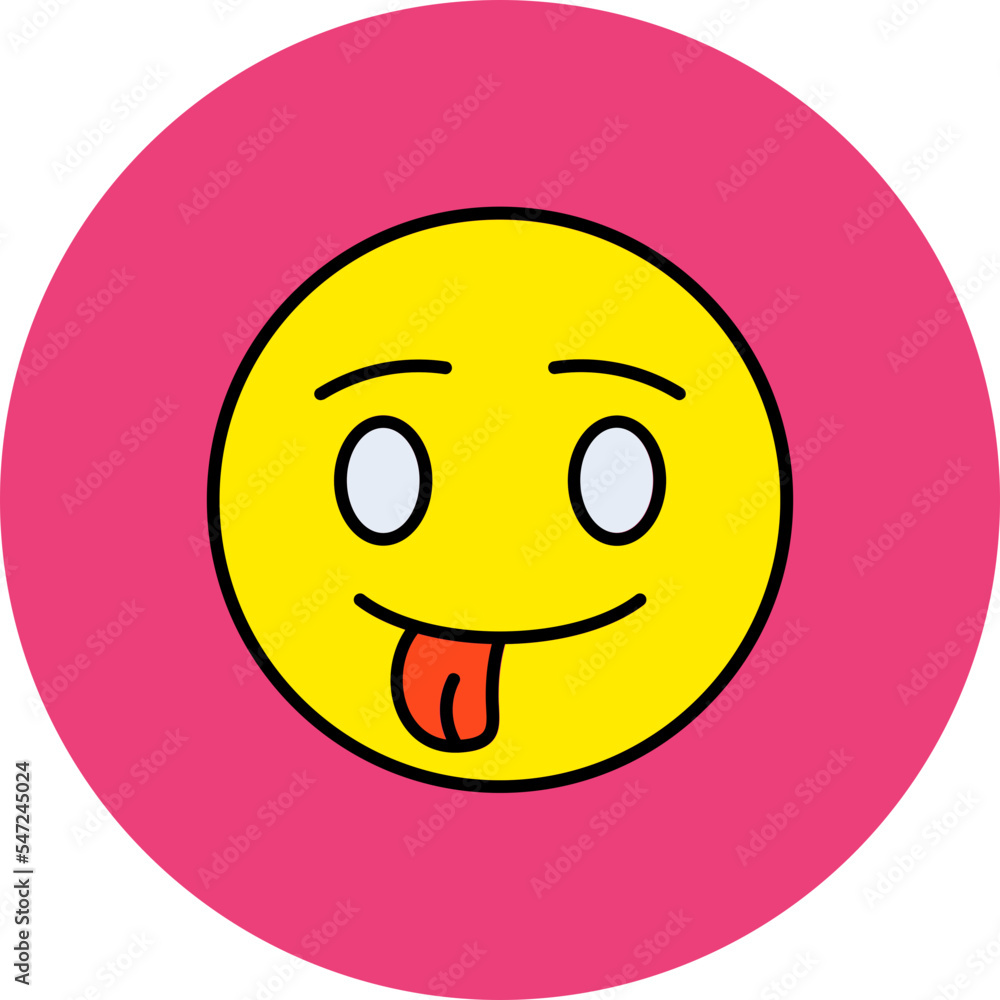Fototapeta premium Tongue Out Multicolor Circle Filled Line Icon