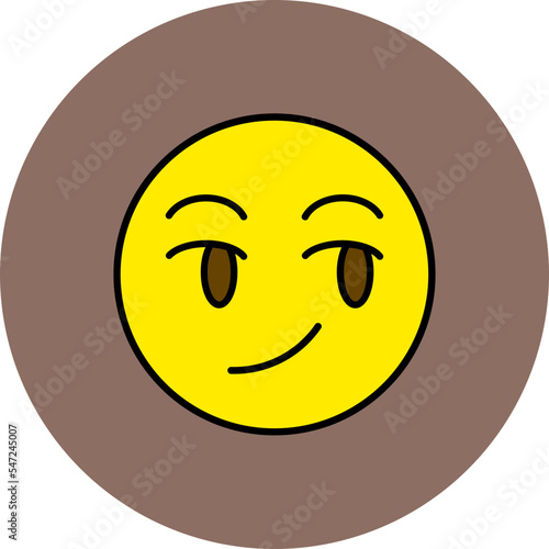 Smirking Multicolor Circle Filled Line Icon photo