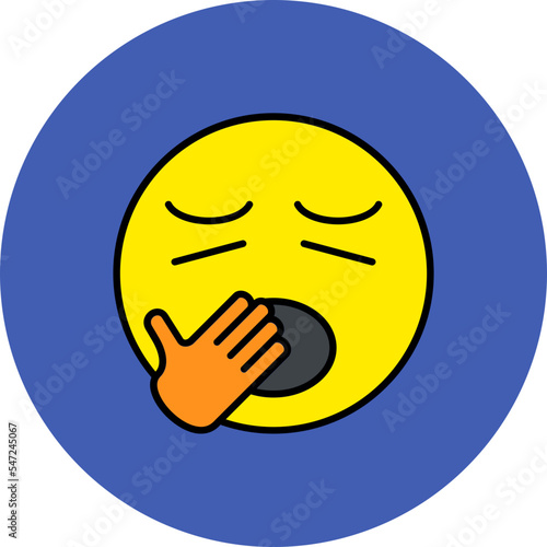 Yawn Multicolor Circle Filled Line Icon