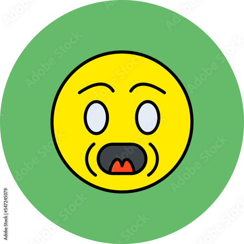 Yelling Multicolor Circle Filled Line Icon