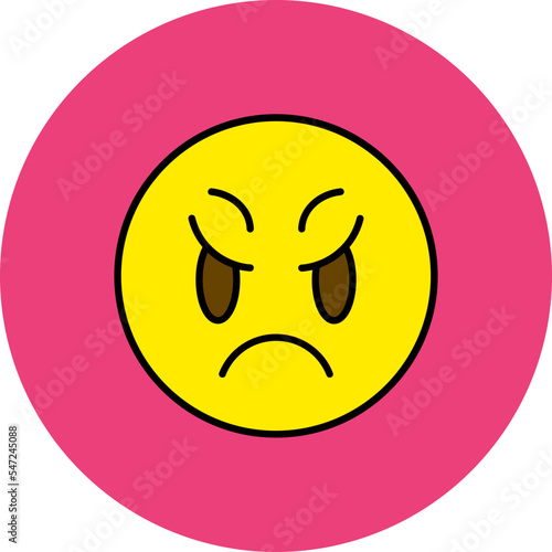 Scowl Multicolor Circle Filled Line Icon