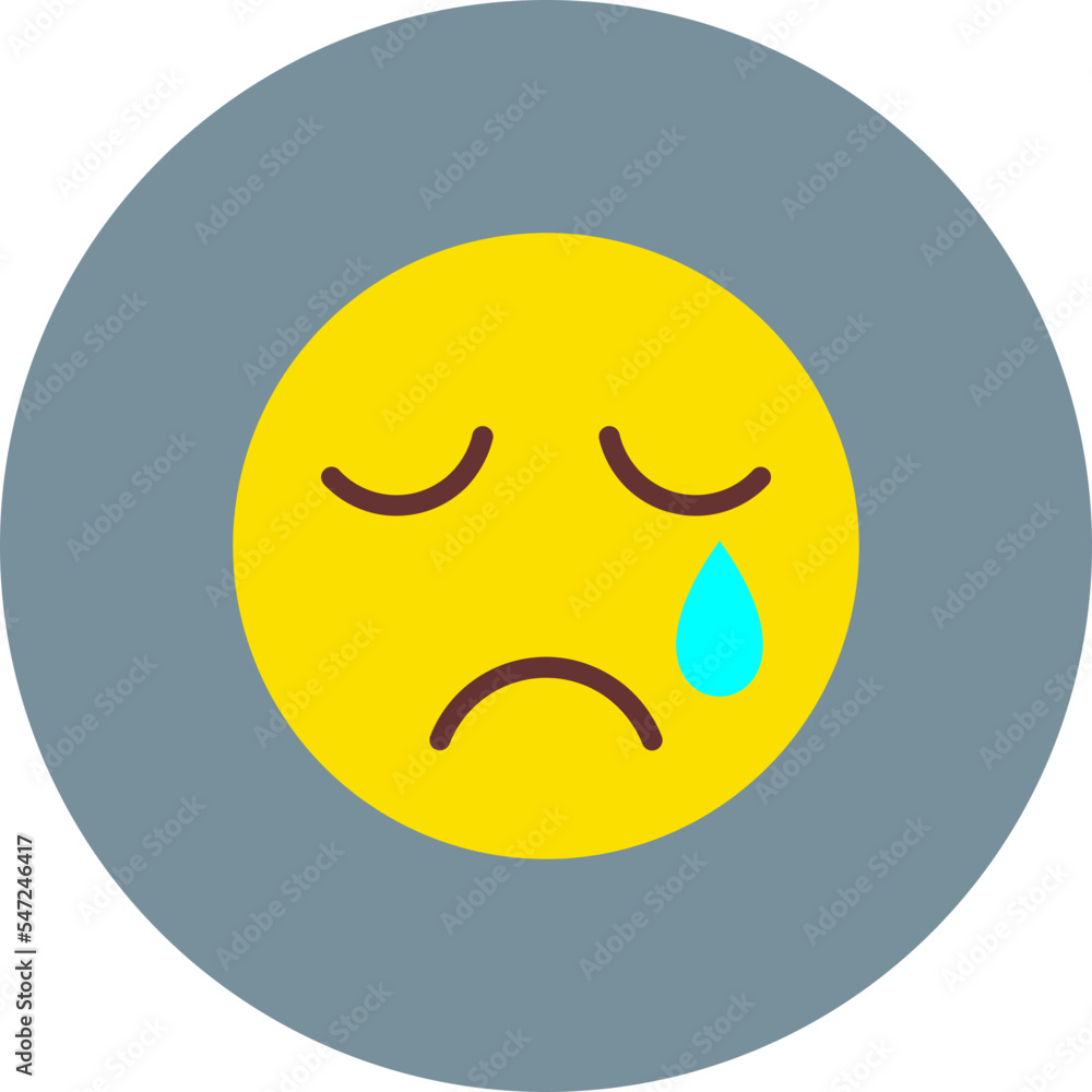 Crying Multicolor Circle Flat Icon Crying Multicolor Circle Flat Icon