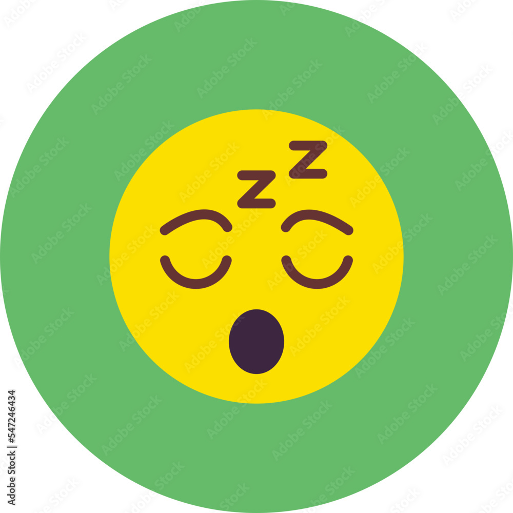 Fototapeta premium Sleepy Multicolor Circle Flat Icon