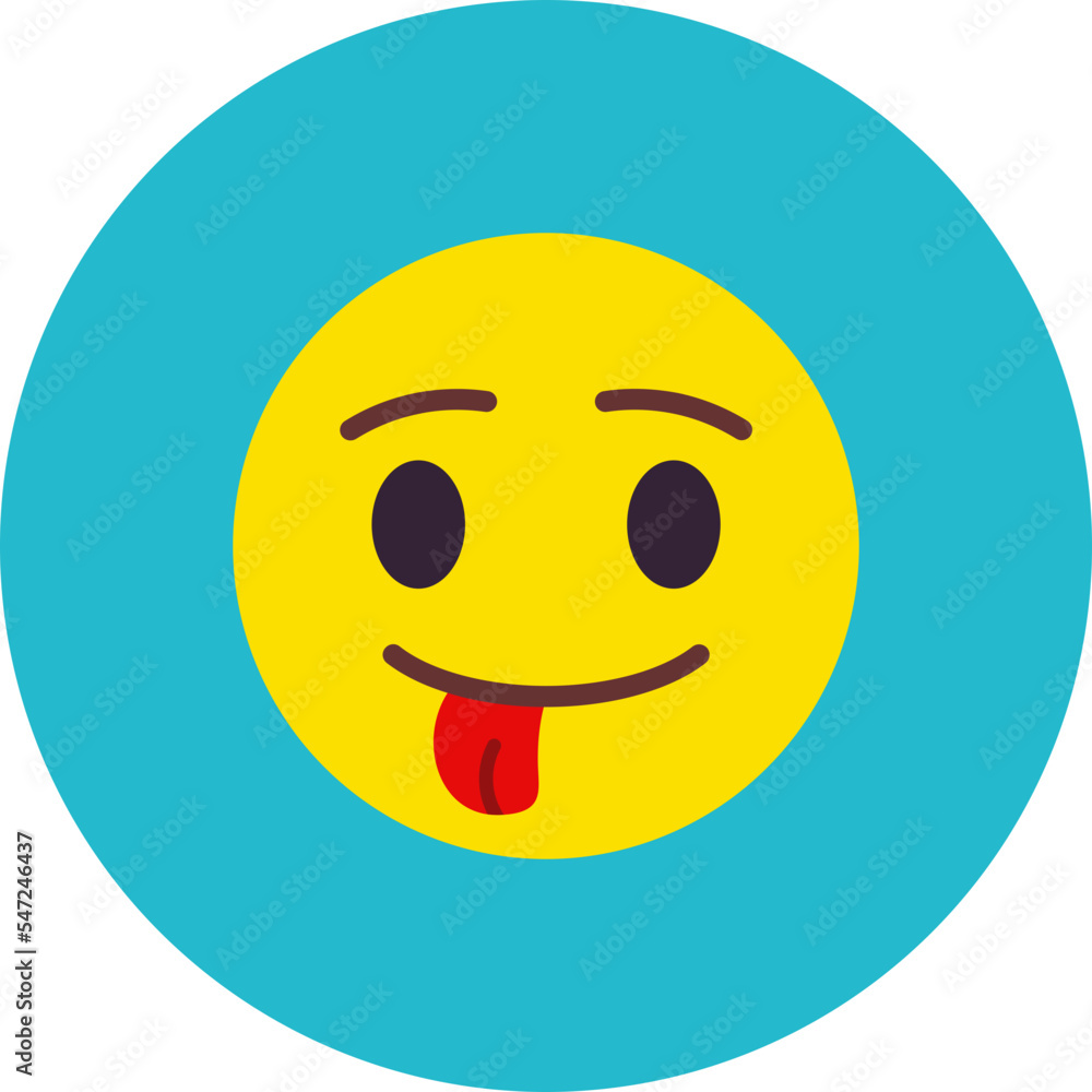 Fototapeta premium Tongue Out Multicolor Circle Flat Icon