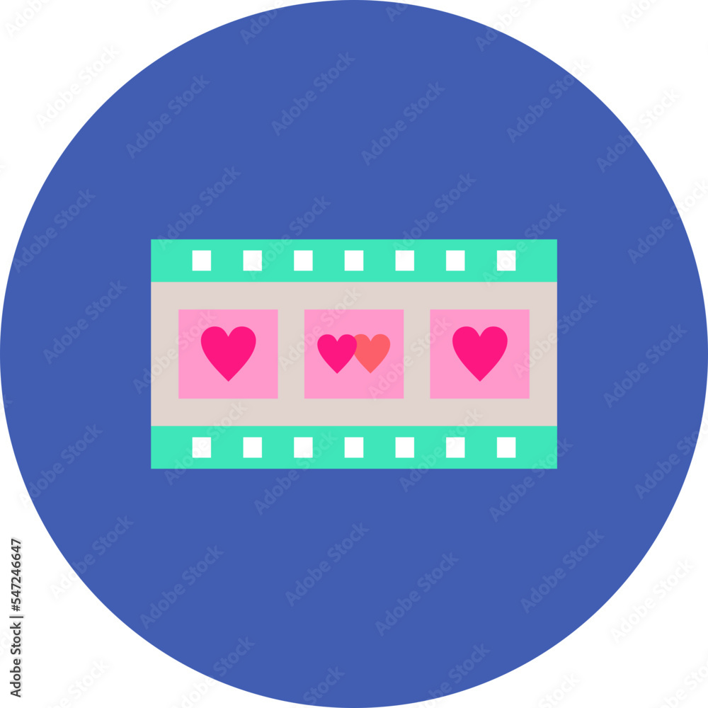 Wedding Video Multicolor Circle Flat Icon Wedding Video Multicolor Circle Flat Icon