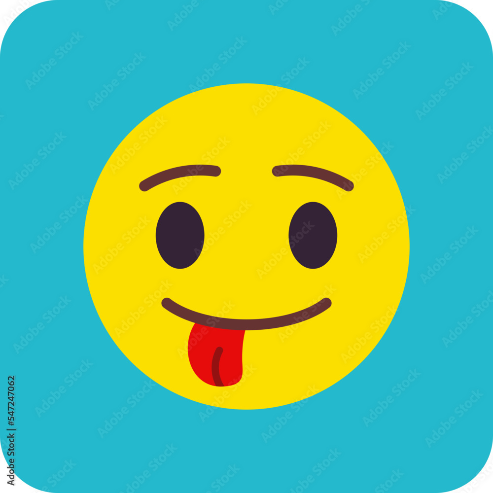 Fototapeta premium Tongue Out Multicolor Round Corner Flat Icon