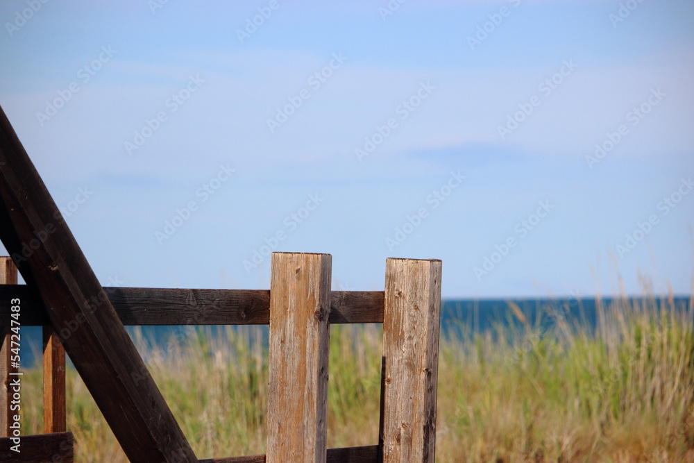 wood installation at the beach wood installation at the beach