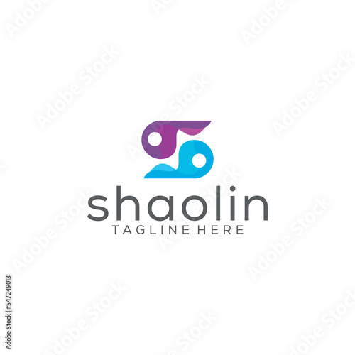 Abstract app logo with S and Shaolin letters