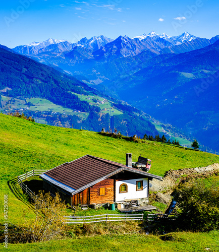 landscape at the Zillertal valley in austria