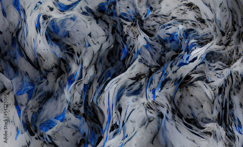 Abstract Blue Marble ink Art Background, Texture and Illustration