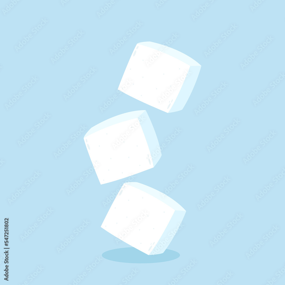 Sugar bar for Cafe concept vector illustration. Sugar cube stack. Sugar cube cartoon vector. Sugar bar for Cafe concept vector illustration. Sugar cube stack. Sugar cube cartoon vector.