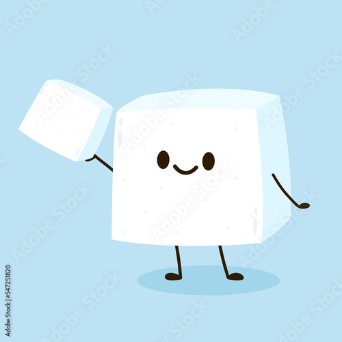 Sugar bar for Cafe concept vector illustration. Sugar cube stack. Sugar cube cartoon vector.