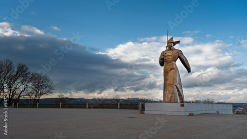 Monument to a soldier on Castle Hill in the city of Stavropol, Russia - November 18, 2022