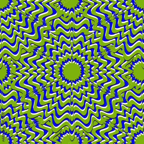 Fotografija Optical illusion seamless pattern. Moving visual hypnotic