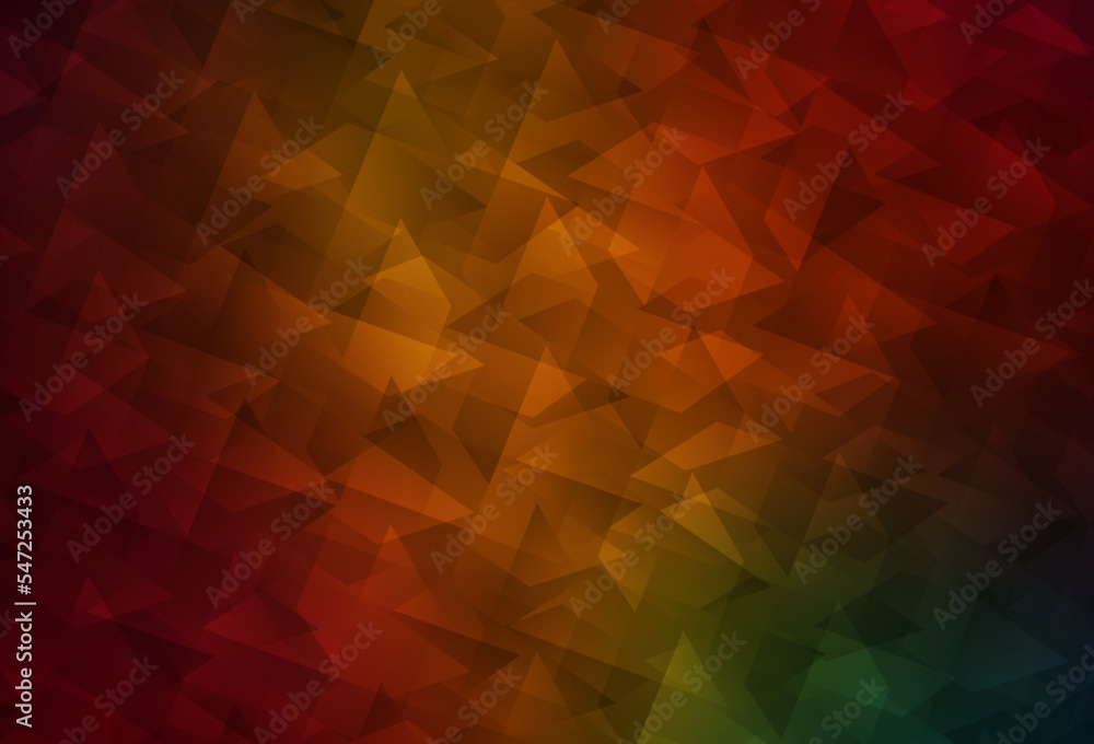 Obraz premium Dark Green, Red vector background in polygonal style.