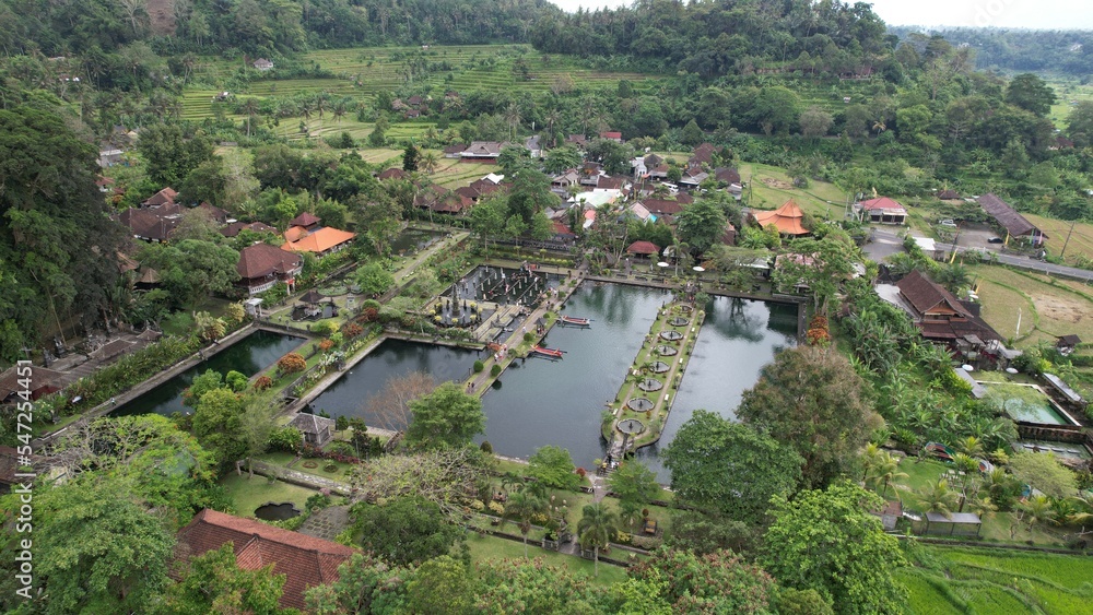 Bali, Indonesia - November 15, 2022: The Water Garden of Tirta Gangga