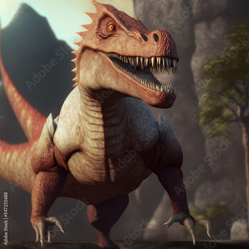 An image of a 3d rendered dinosaur