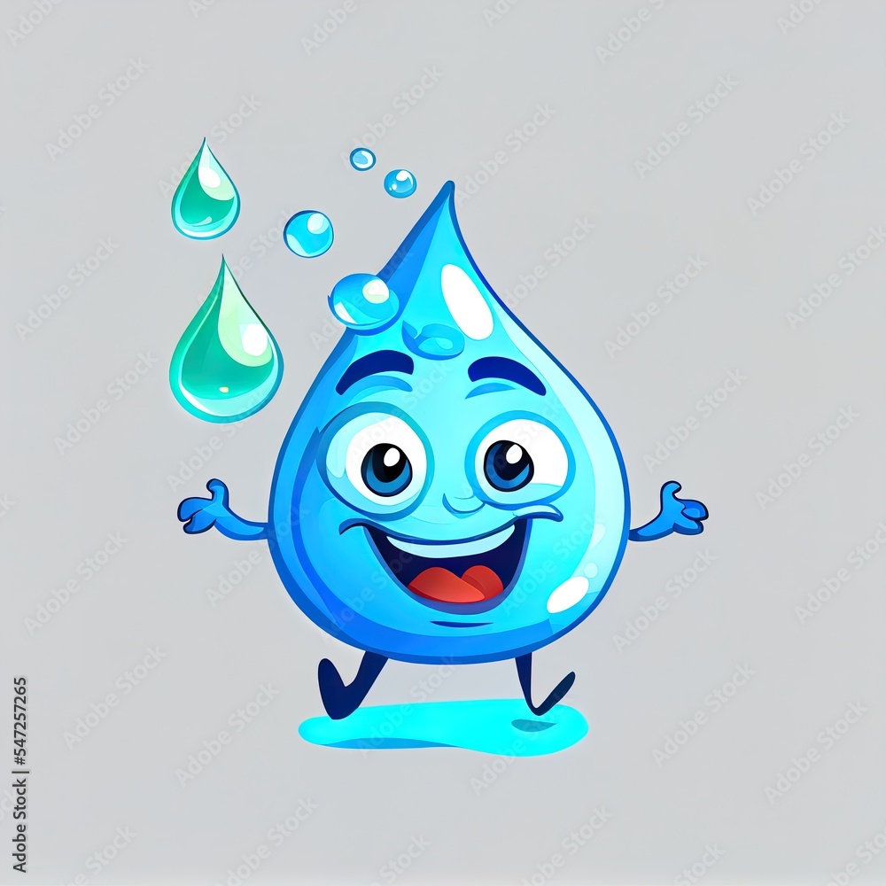 custom made wallpaper toronto digitalCartoon water drop characters. 2d illustrated illustration