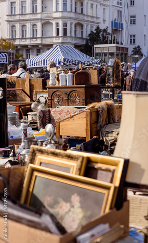 Photography vintage items on a flea market