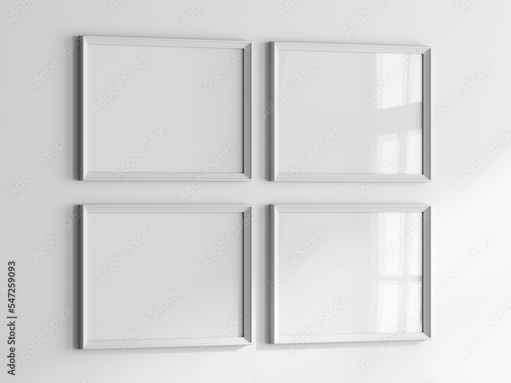 gallery wall mockup, white photo frame on white background, frame mockup, 3d render gallery wall mockup, white photo frame on white background, frame mockup, 3d render