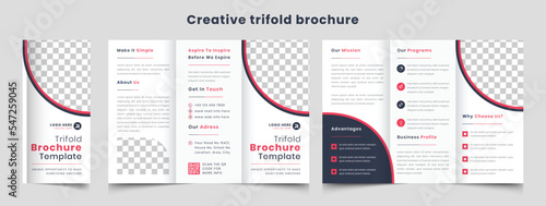 Trifold brochure template. Business brochure design