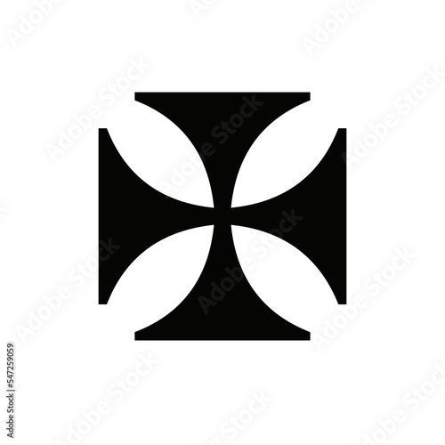 Iron cross icon isolated on whiite background. Iron cross pictogram. German military symbol. Religion icon