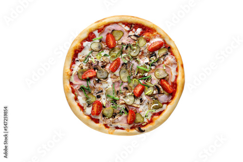 Italian pizza on a white background isolated