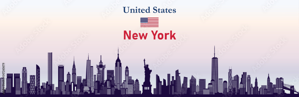 New York skyline silhouette vector illustration