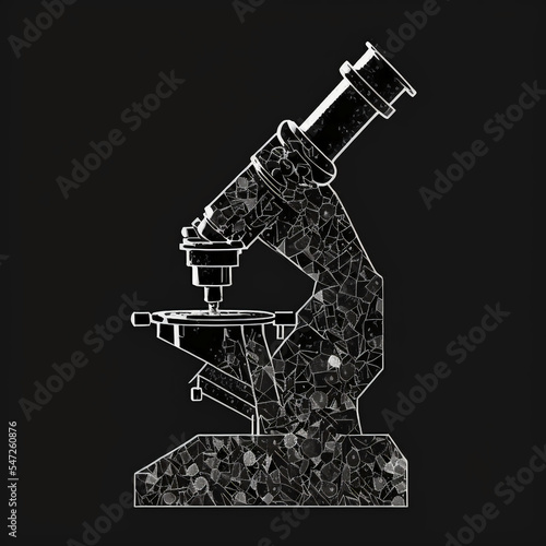 Microscope science symbol. Vector illustration for design or logo. Generative AI