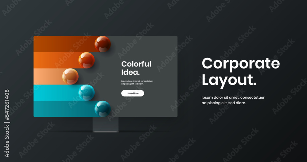 Simple site screen vector design template. Premium computer monitor ...