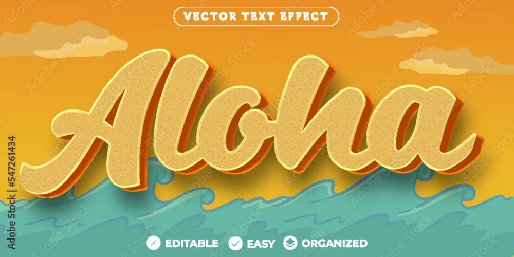 Aloha Text Effect,Fully Editable Font Text Effect Stock Vector | Adobe ...