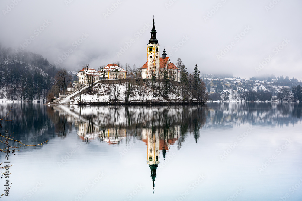 Reflection in Lake Bled 