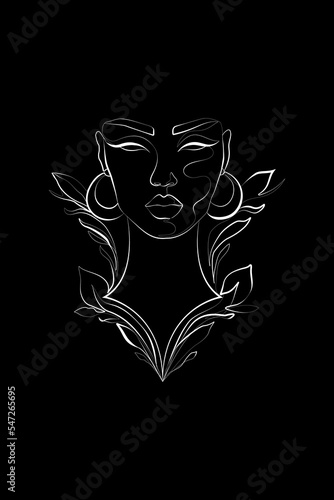 Wallpaper Mural Line Drawing Woman Face, Prints, Bohemian Flowers Wall Art Decor Download, Abstract Female Face Print, Printable One Line Drawing, Feminine Continuous Lines, Minimalist Artwork, Face Line, White line Torontodigital.ca