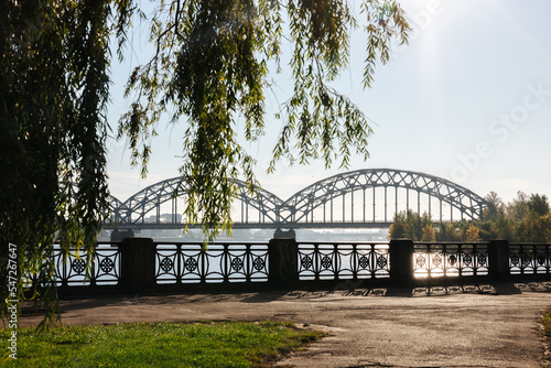 Bridge over the Daugava River in Riga, Latvia